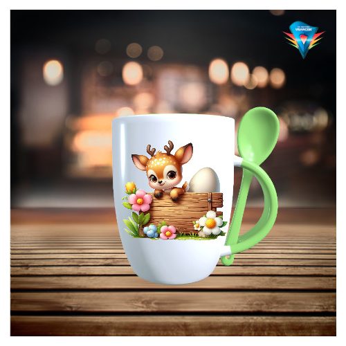 Húsvéti kanalas bögre színes belsővel és füllel#007