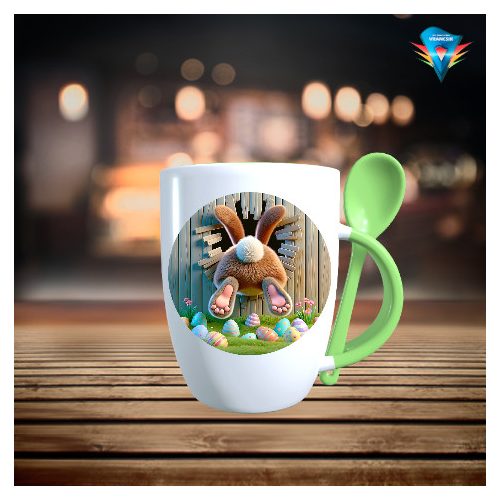 Húsvéti kanalas bögre színes belsővel és füllel#002