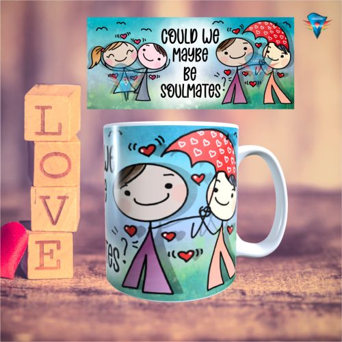 Fehér bögre - Valentin napi mintával #020