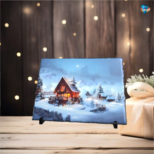 Karácsonyi kőlap - dísz 15x20cm  #005