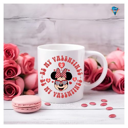 Fehér bögre - Valentin napi mintával #008