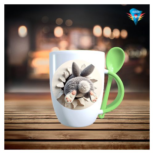 Húsvéti kanalas bögre színes belsővel és füllel#003