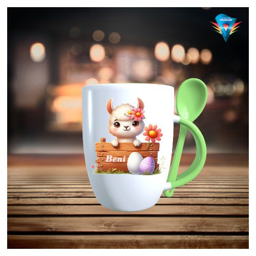 Húsvéti kanalas bögre színes belsővel és füllel#006