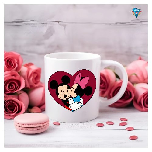 Fehér bögre - Valentin napi mintával #010