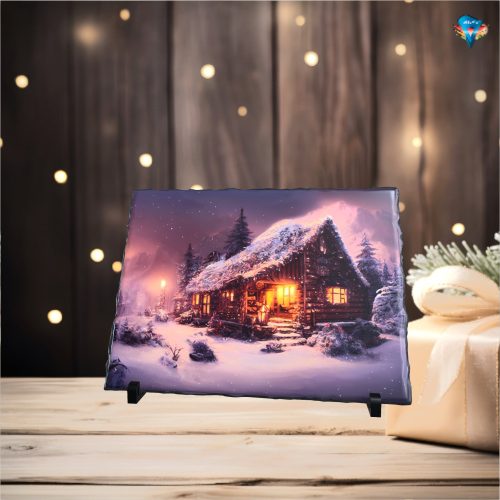 Karácsonyi kőlap - dísz 15x20cm  #004