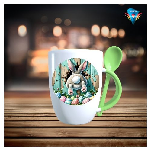 Húsvéti kanalas bögre színes belsővel és füllel#001