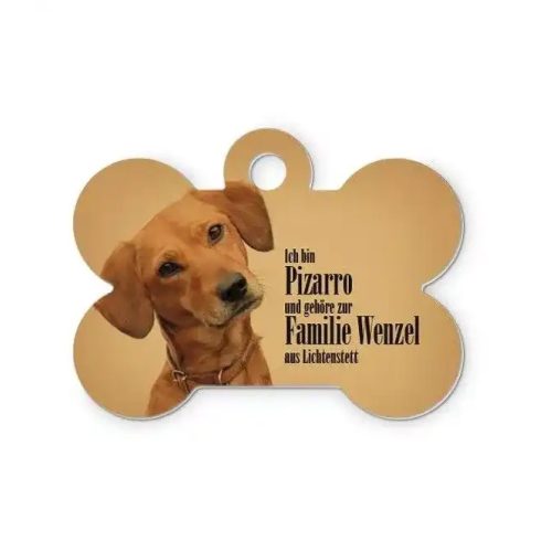 Csont formájú fém medál